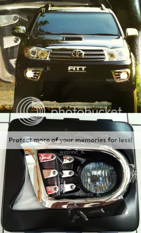 TOYOTA FORTUNER CHROME LED FOG LIGHT COVER TRIM 09